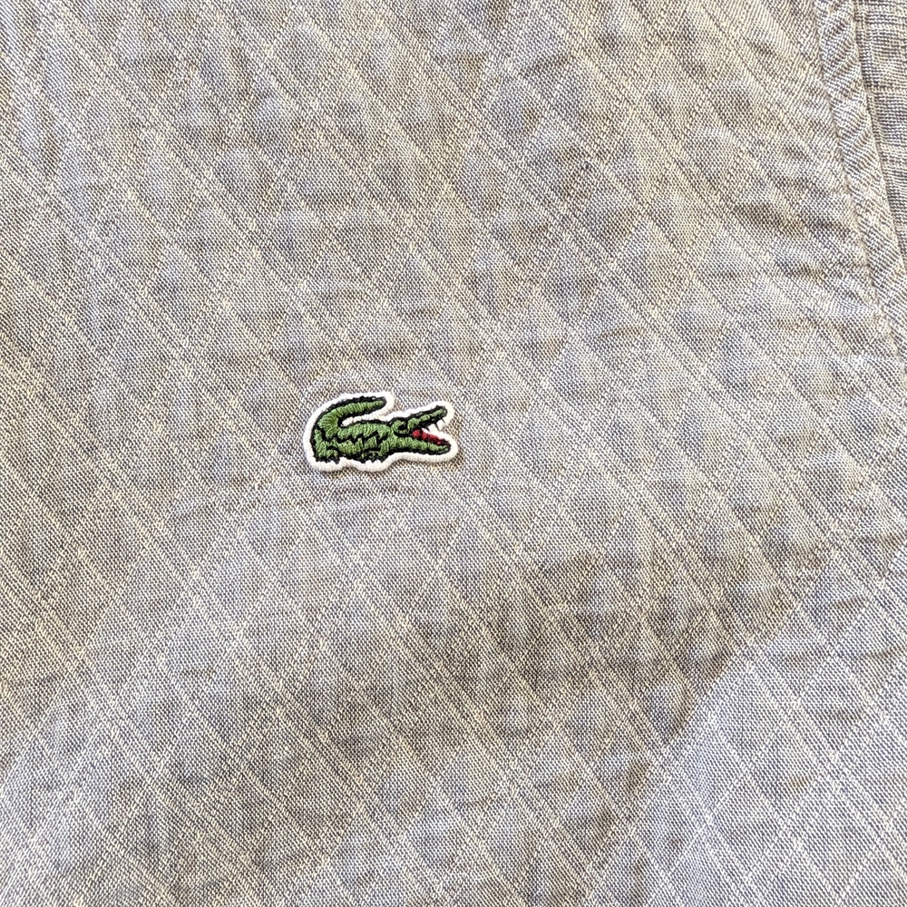 Lacoste Light Gray Patterned Button Down Shirt - image 2